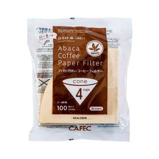CAFEC Abaca Cone Filter Paper 4Cup (Brown)