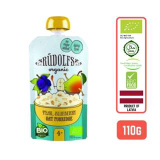 Rudolfs Organic Pear Blueberry Oat Porridge Puree