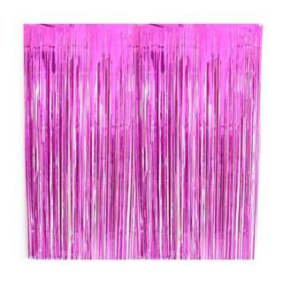 VIP Party Backdrop Tinsel Curtain Dark Pink