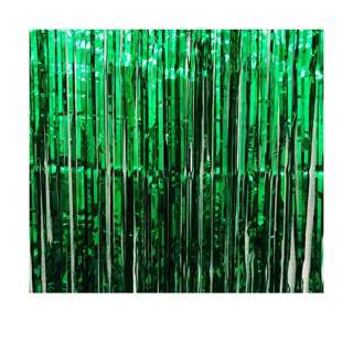 VIP Party Backdrop Tinsel Curtain Green