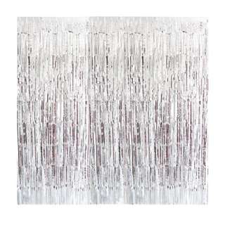 VIP Party Backdrop Tinsel Curtain Silver