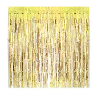 VIP Party Backdrop Tinsel Curtain Gold