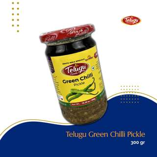 Telugu Green Chilli Pickle 300G -- By Dashmesh
