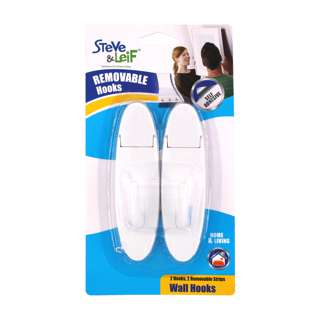 Steve & Leif White Removable Wall Hooks