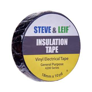 Steve & Leif Black Pvc Electrical Insulation Tape (18mm x 10Y