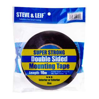 Steve & Leif Black Double Sided PE Foam Tape (24mm x 10m)
