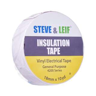Steve & Leif White Pvc Electrical Insulation Tape (18mmx10Y)