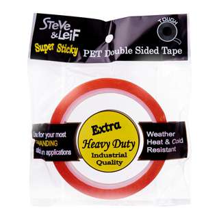 Steve & Leif Double Sided Clear PET Tape (18mm x 10m)