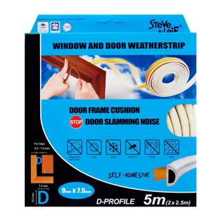 Steve & Leif D-Profile Weatherstrip White 9x7.5MM (2x2.5M)