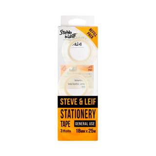 Steve & Leif Clear Stationery Tapes (18MM x 25M) 3PCS