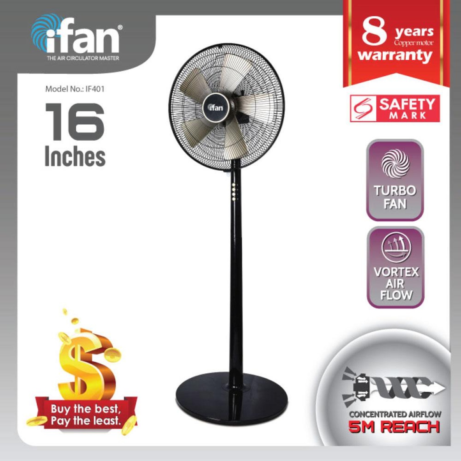 iFan 16 Inch Stand Fan IF401
