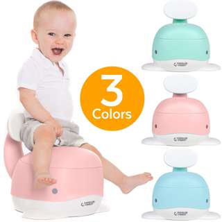 ToddlerFinest 3-in-1 Whale Potty Training Toilet Seat (Pink)