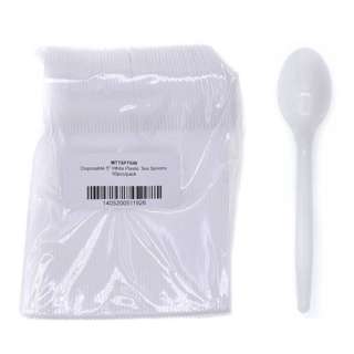 MTRADE Disposable 5 Inch White Plastic Tea Spoons