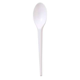 MTRADE Disposable 7 Inch White Plastic Spoons