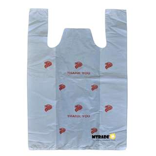 MTRADE Medium White Plastic Bag with Print Value Pack