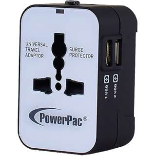 PowerPac Multi Travel Adapter With 2x USB Charger (PP7973)