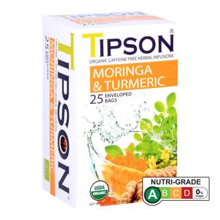 Tipson Caffeine-free Moringa & Turmeric Herbal Infusions