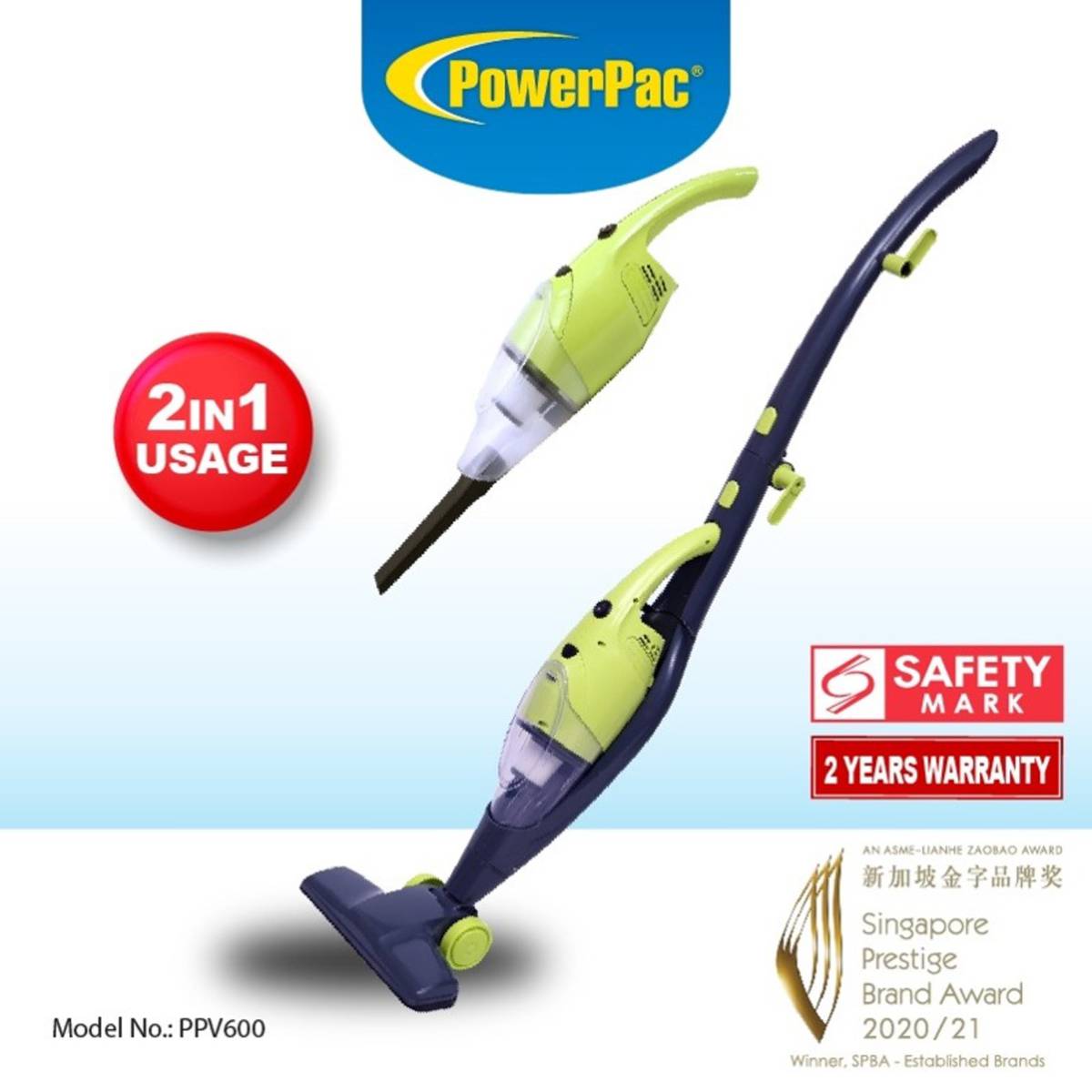 Stick Handheld Vacuum Cleaner With Hepa Filtration PPV600 NTUC FairPrice