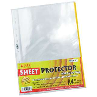 ALFAX SP0520Y Sheet Protector Refill - Yellow edge (11 holes)