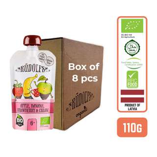 Rudolfs Organic Apple, Banana, Strawberry and Cream x8