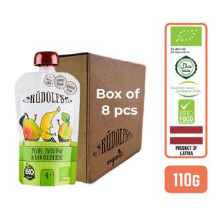 Rudolfs Organic Pear, Banana & Gooseberry x8