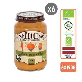Rudolfs Organic Carrot, Pumpkin & Potato Puree x6