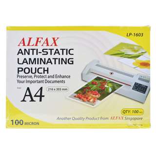 Alfax LP1603 Anti-Static Laminating Film A4 (100mic)