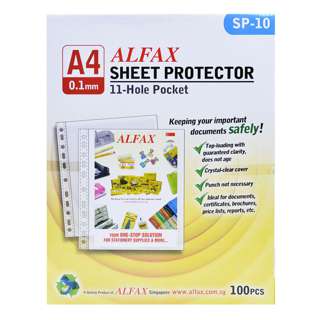 Alfax SP10 Sheet Protector 0.1mm A4 (11 holes)