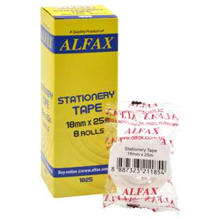 Alfax 1825 Stationery Tape - 18mm x 25m