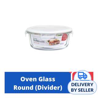 ALGO Glass Food Container with Divider Round 950ml