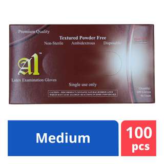 A1 Latex Gloves Powder Free - Medium