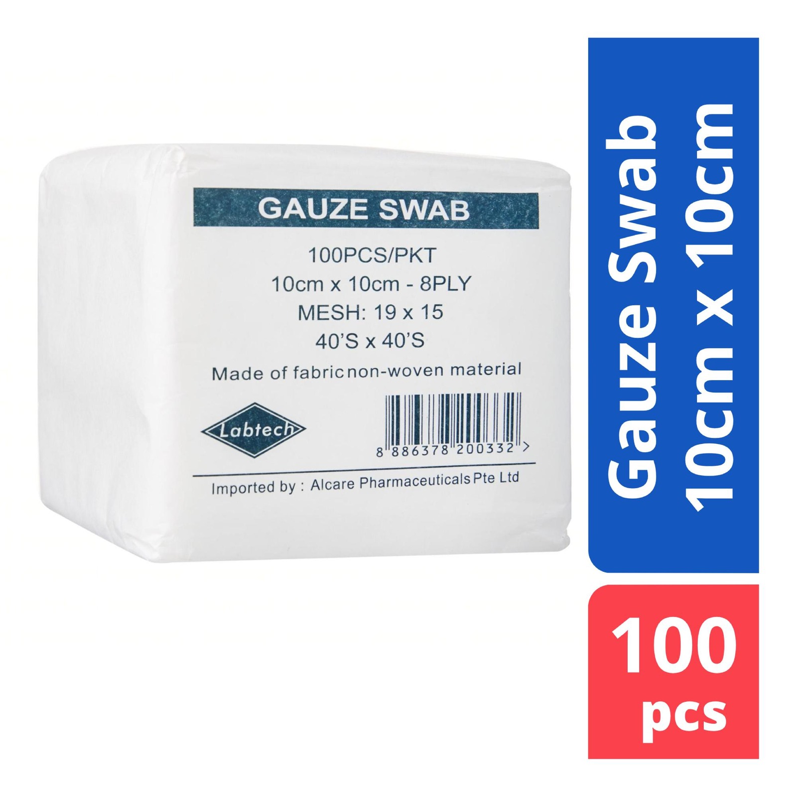 LABTECH Gauze Swab 8ply 10cm x 10cm | NTUC FairPrice