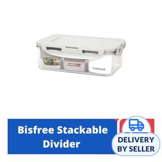 LOCK&LOCK Bisfree Rect Food Container with Divider 1.0L -Grey LOCK&LOCK Bisfree Rect Food Container with Divider 1.0L -Grey