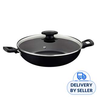 Tramontina Loreto 28cm Wok w Glass Lid, Non-Stick