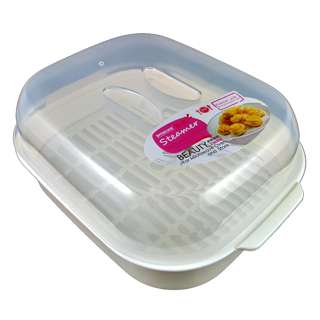 Sitbo Beauty Rectangular Plastic Microwave Steamer 22x18cm Sitbo Beauty Rectangular Plastic Microwave Steamer 22x18cm