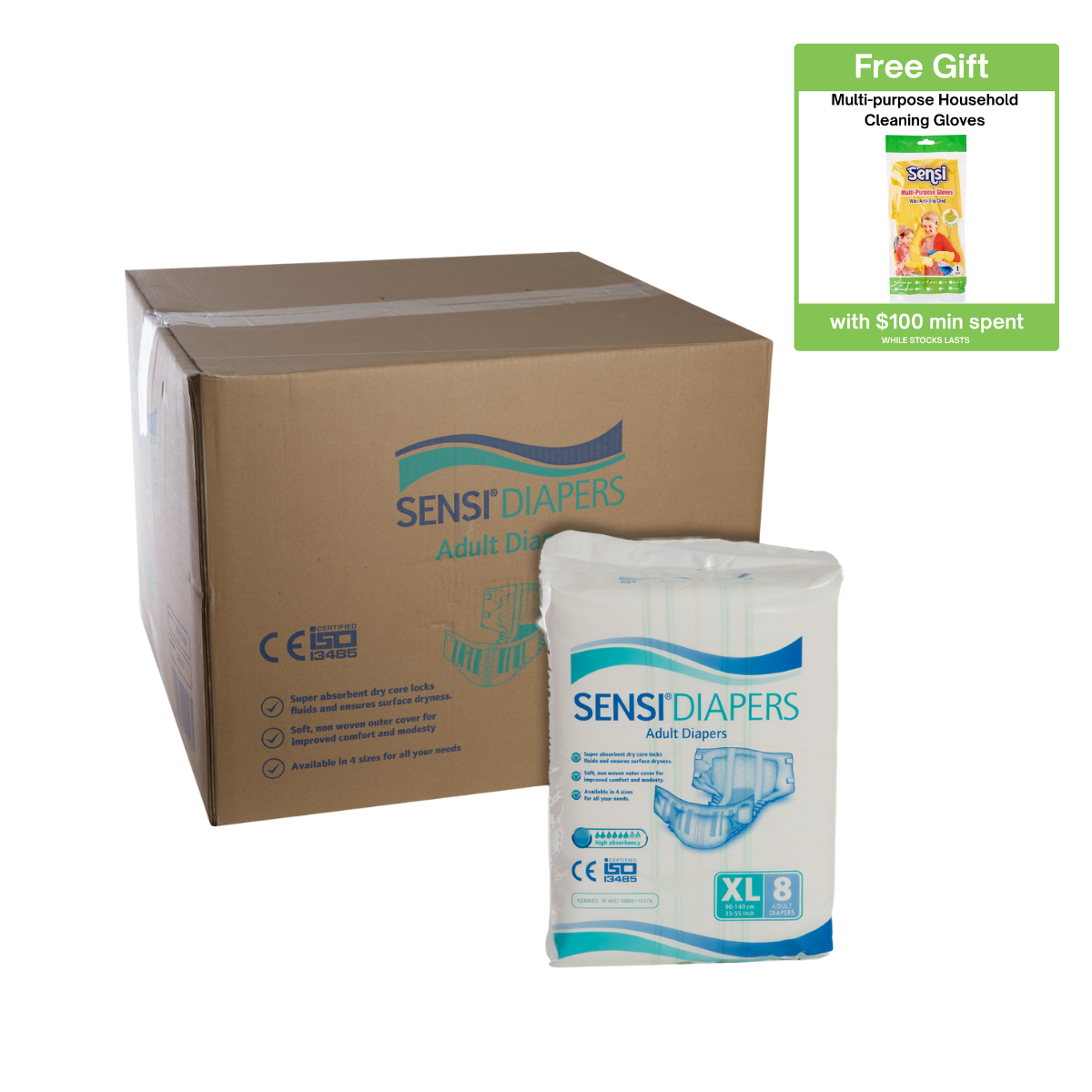 SENSI Adult Diapers - XL