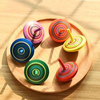 MTRADE Colorful Wooden Spinning Tops MTRADE Colorful Wooden Spinning Tops