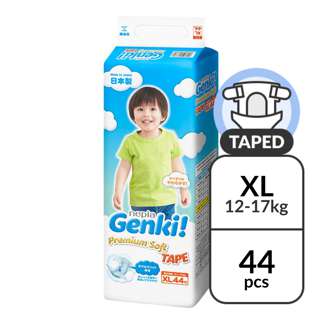 Nepia Genki! Premium Soft Tape XL - (12-17kg) 44 pc