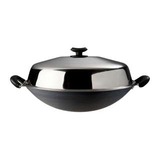 Dolphin Collection Non-Stick Chinese Wok With Cover 40Cm