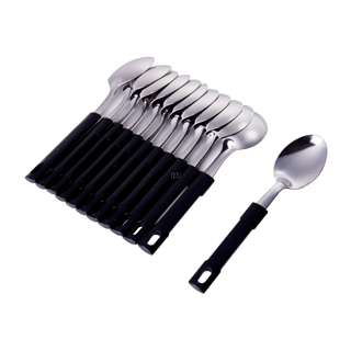 Poo Lee Stainless Steel Dessert Spoon (Black) 12Pcs Poo Lee Stainless Steel Dessert Spoon (Black) 12Pcs