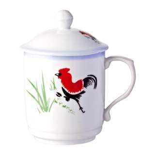 Ciya Rooster 10 Oz Porcelain Mug With Cover