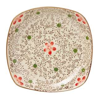 Ciya Red Blossom 8.5 Inch Porcelain Square Dish