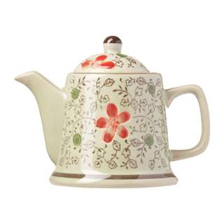 Ciya RedBlossom 16.5 Oz Porcelain F.Base TeaPot W S/S Straine Ciya RedBlossom 16.5 Oz Porcelain F.Base TeaPot W S/S Straine