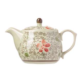 Ciya RedBlossom 16.5Oz Porcelain R.Belly TeaPot W S/S Straine