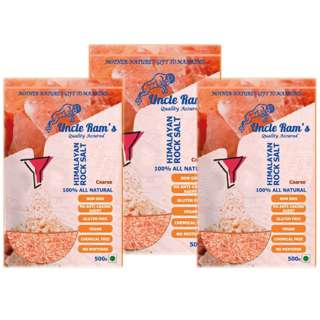 Uncle Ram's Himalayan Pink Salt - Coarse (3-Pouch Bundle)