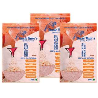 Uncle Ram's Himalayan Pink Salt - Fine (3-Pouch Bundle)
