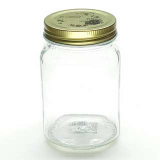 Vesta Metal Cover Square Jar (Gold) 500Ml