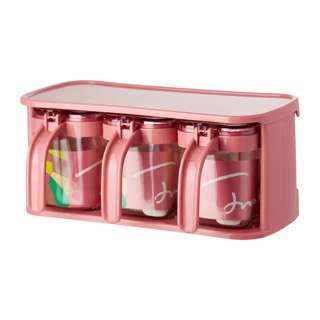 JX Glass Condiment 3 Piece Pot Set L22.7Cm