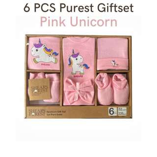 Shears Baby Gift Set Purest 6PCS Clothing Set Pink Unicorn