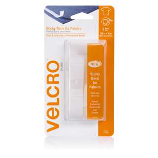 Velcro Sticky-Back for Fabrics Tape 1.9cm x 60.9cm White Velcro Sticky-Back for Fabrics Tape 1.9cm x 60.9cm White